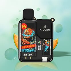 Aivono Aim Tank 9500 Pūkštelių Egzotiškų Mango LCD Ekranas 18ml 650mAh 1.2ohm Tinklelinė Apvija