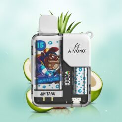 Aivono Aim Tank 9500 Pūkų Ananasas Kokosas LCD Ekranas 18ml 650mAh