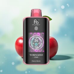Fumot Tornado 25000 Pruokų Vyšnių Bomba su HD Ekranu 20ml Skysčio ir Type-C Įkrovimu