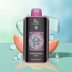 Fumot Tornado 25000 Pūkštelių Sultingas Persikas Ledas su HD Ekranu 700mAh Perkraunama Baterija 20ml Skysčio Type-C Įkrovimu