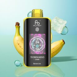 Fumot Tornado 25000 Pūkų Bananinė Ledinė HD Ekranas 700mAh 20ml 0/2%/3%/5% Nicotino Type-C