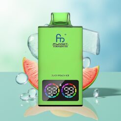 Fumot Tornado 35000 Pūkų Sultingo Persiko Ledas Su Dvigubu Tinklo Apvijų Kintama RGB Šviesa 15ml E-sky