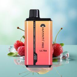 Hayati Pro Ultra 15000 Pūkų Vienkartinė Vaporizatorius Braškė Spanguolė Vyšnia Vyšnios Ledas