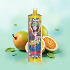 UWIN Shisha Hookah Crystal 20000 Pūkų Kiwi Pasiflora Gvajava 0% Nikotino 22ml Tipo-C 650 mAh Tinklelinė Ritė DTL