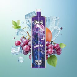 UWIN Shisha Hookah Crystal 20000 Pūkų Vynuogių Ledas 0% Nikotino 22ml 650 mAh Type-C Tinklelinė Ritė DTL
