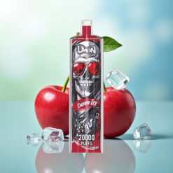 UWIN Shisha Hookah Crystal 20000 Pūkų Vyšnių Ledas 0% Nikotino 22ml 650 mAh Type-C Tinklelio Ritinėlis DTL